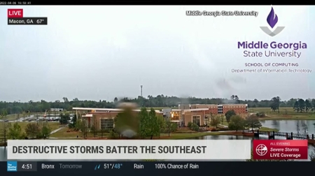 Footage from The Weather Channel's broadcast via Sky Cam.